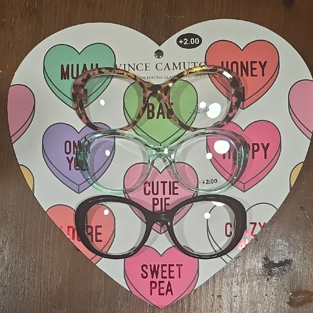 Vince Camuto Three-Pack Reading Glasses - Pink Tortoiseshell, Mint, Brown